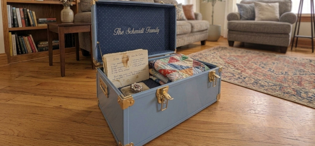 A Momento Trunk filled with family heirlooms.