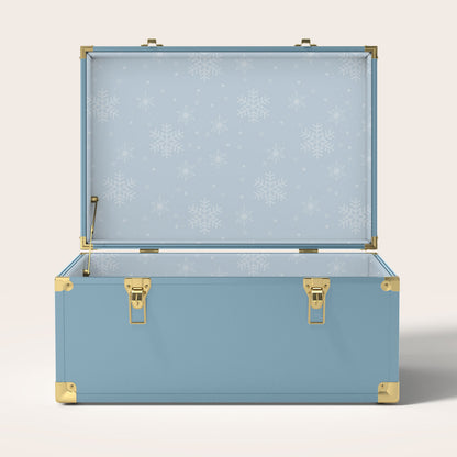 Light blue trunk with a light blue snowflake interior pattern 