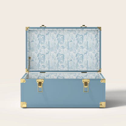 Blue trunk with blue nature interior pattern