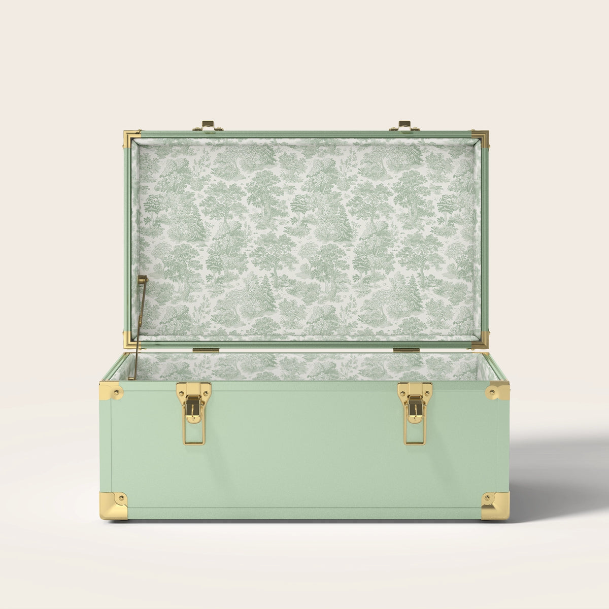 Green trunk with green landscape interior pattern