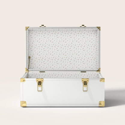 White trunk with floral interior pattern