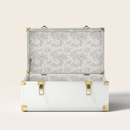 White trunk with tan nature interior pattern